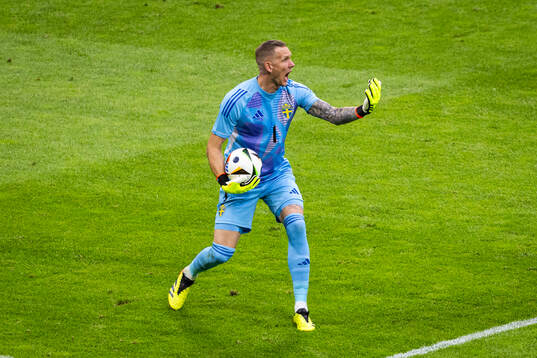 Goalkeeper Robin Olsen of Sweden