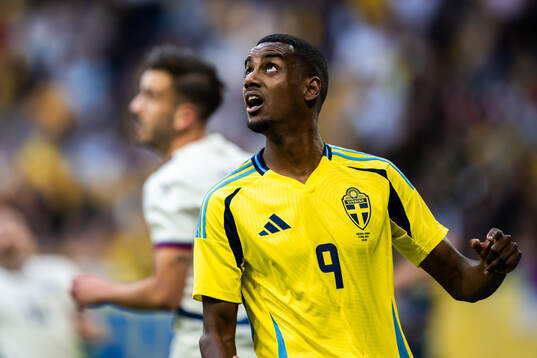 Alexander Isak of Sweden looks dejected