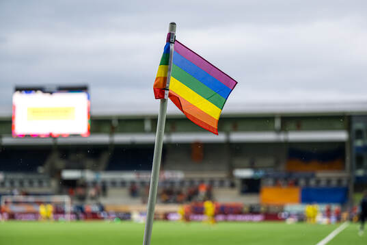 A rainbow flag at Color Line Stadion