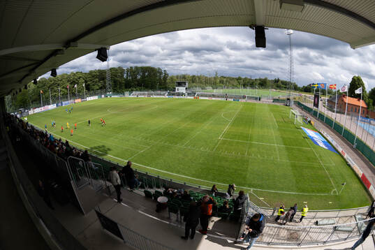 Kristianstads Fotbollsarena med linjer från amerikansk