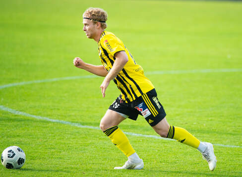 IFK Hässleholms Victor Holmberg i matchen i div 2 mellan
