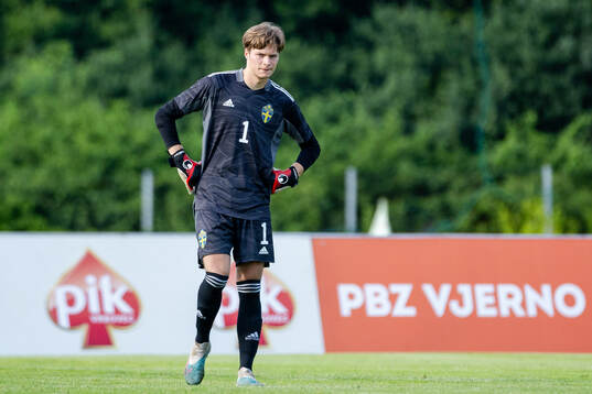 Goalkeeper Filip Sidklev of Sweden