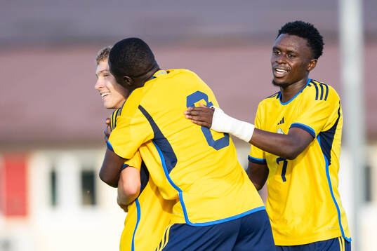 Hugo Bolin of Sweden celebrates