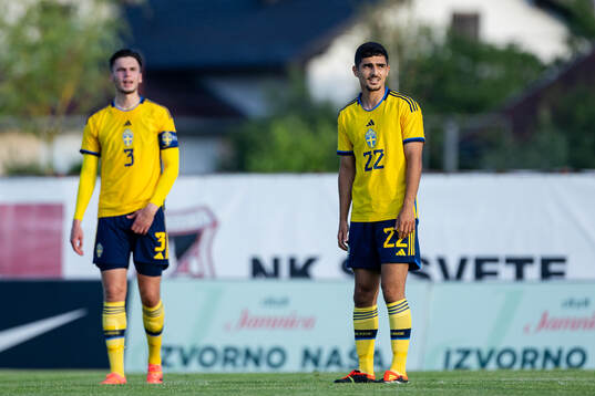 Noah Eile and Aimar Sher of Sweden look dejected