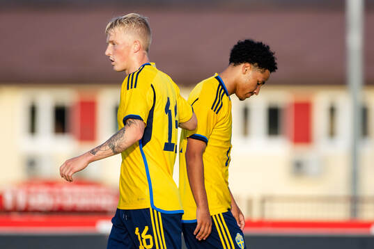 Melker Widell  and Momodou Sonko of Sweden