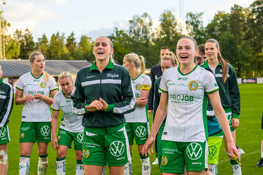 Hammarbys Ellen Wangerheim och Vilde Hasund jublar
