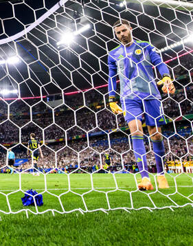 Angus Gunn of Scotland looks dejected