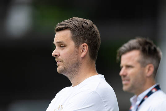 Örgrytes tränare Andreas Holmberg och sportchef Pontus