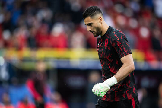 Goalkeeper Thomas Strakosha of Albania