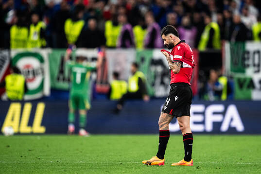 Qazim Laci of Albania looks dejected