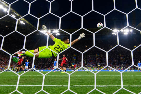 goalkeeper Thomas Strakosha of Albania