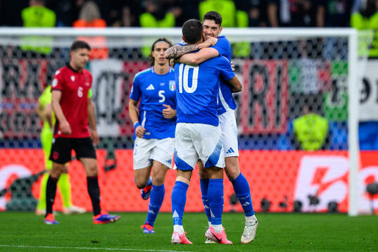 Alessandro Bastoni of Italy celebrates
