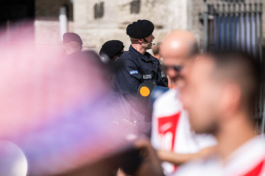 Police outside Olympiastadion