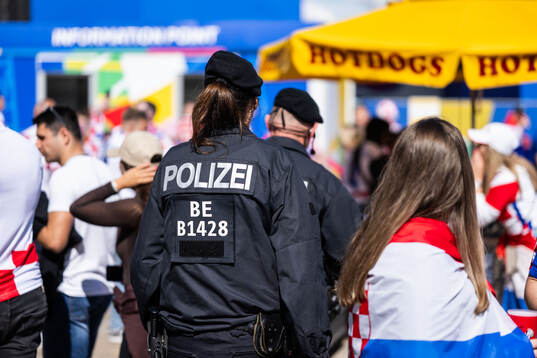 Police outside Olympiastadion