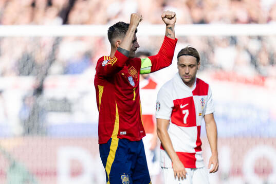 Alvaro Morata celebrates