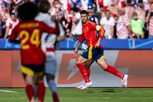 Alvaro Morata of Spain celebrates