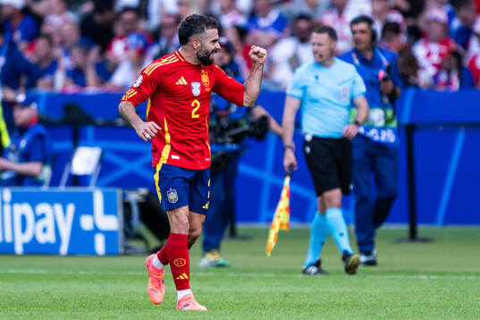 Daniel Carvajal of Spain celebrates