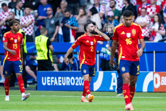 Daniel Carvajal of Spain celebrates