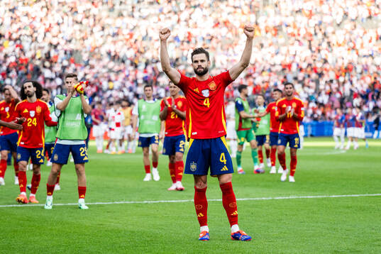 Nacho of Spain celebrates
