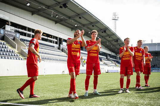 Landskronas spelare jublar