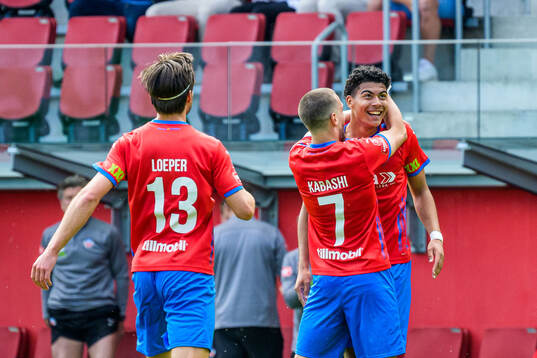 Helsingborgs Wilhelm Loeper, Arian Kabashi och Milan Silva