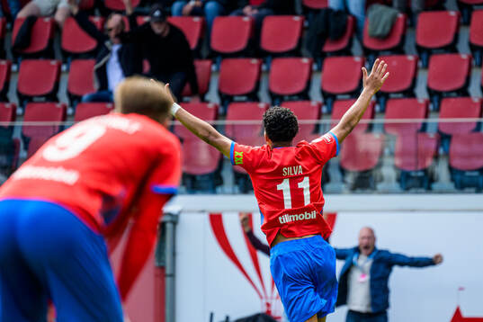 Helsingborgs Milan Silva Rasmussen jublar