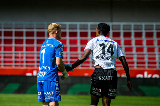Örebros målvakt Malte Påhlsson och Hamse Shagaxle deppar