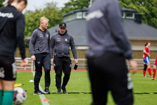 Varbergs ordförande dam Tommy Johnsson och tränare Pär