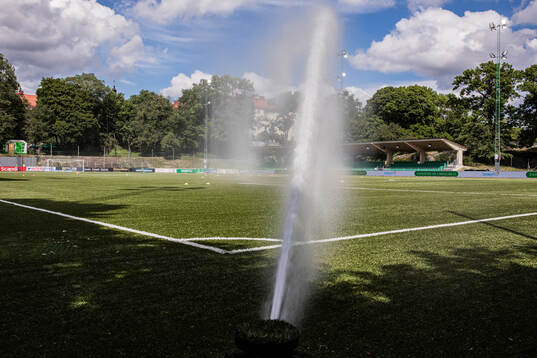 En vattenspridare på Hammarby IP