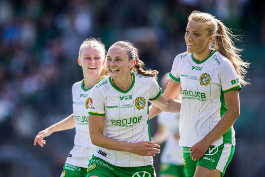Hammarbys Vilde Hasund jublar med Emilie Joramo och Smilla