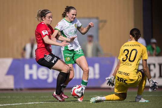 Hammarbys Vilde Hasund mot Trelleborgs Edina Filekovic och