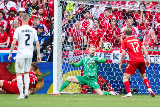 Goalkeeper Kasper Schmeichel of Denmark