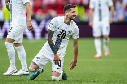 Petar Stojanovic of Slovenia reacts