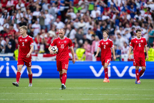 Christian Eriksen of Denmark looks dejected