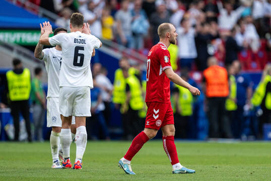 Christian Eriksen of Denmark looks dejected