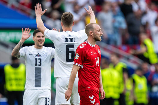 Christian Eriksen of Denmark looks dejected