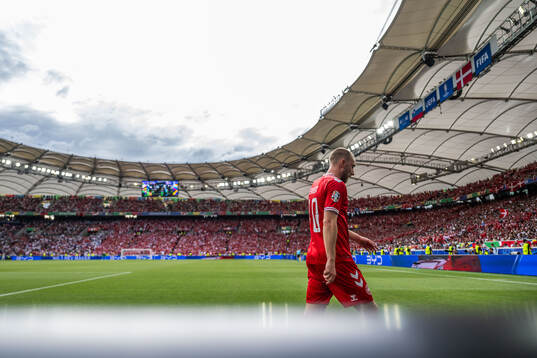 Christian Eriksen of Denmark looks dejected