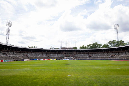Generell vy på Stockholm Stadion innan fotbollsmatchen i