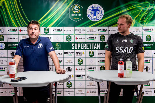 Trelleborgs tränare Stefan Jacobsson och Brages tränare