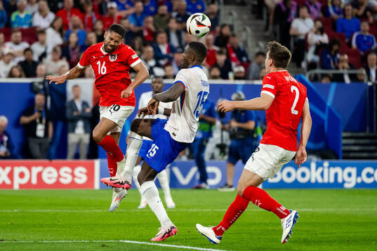 Phillipp Mwene of Austria and Marcus Thuram of France