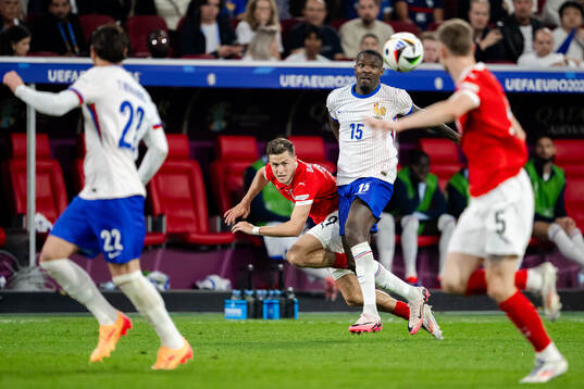 Christoph Baumgartner of Austria and Marcus Thuram of France