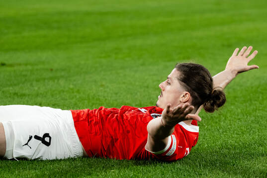 Marcel Sabitzer of Austria reacts