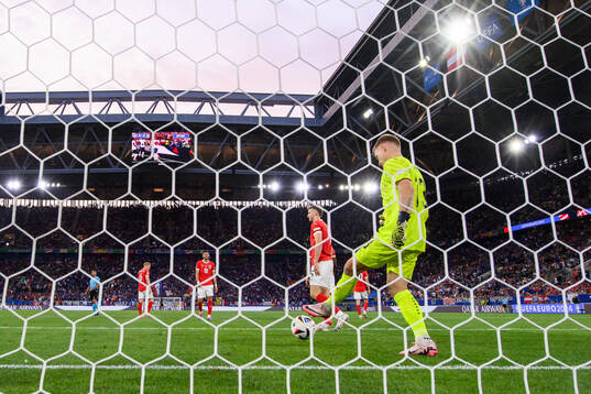 goalkeeper Patrick Pentz of Austria looks dejected
