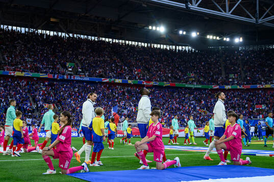 Antoine Griezmann of France enters the pitch