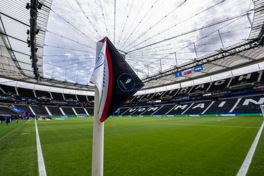 A corner flag in Frankfurt Arena