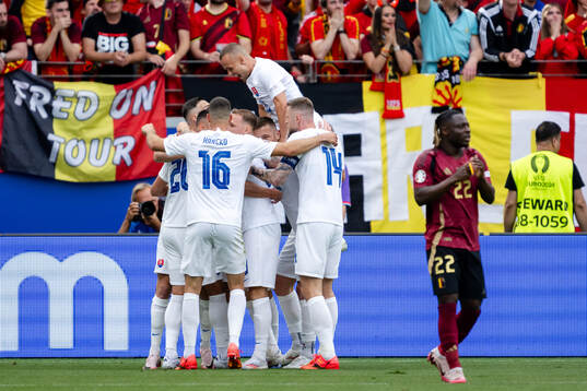 Players of Slovakia celebrate