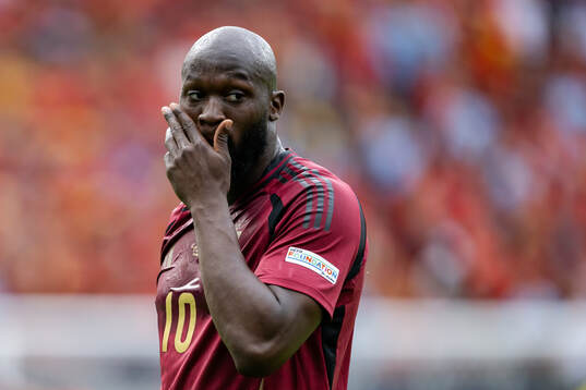Romelu Lukaku of Belgium looks dejected