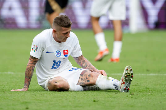 Juraj Kuco of Slovakia in pain