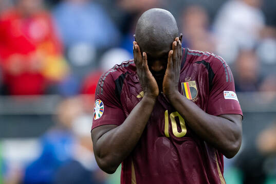 Romelu Lukaku of Belgium looks dejected
