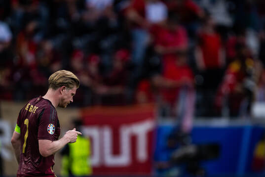 Kevin De Bruyne of Belgium looks dejected afer the UEFA